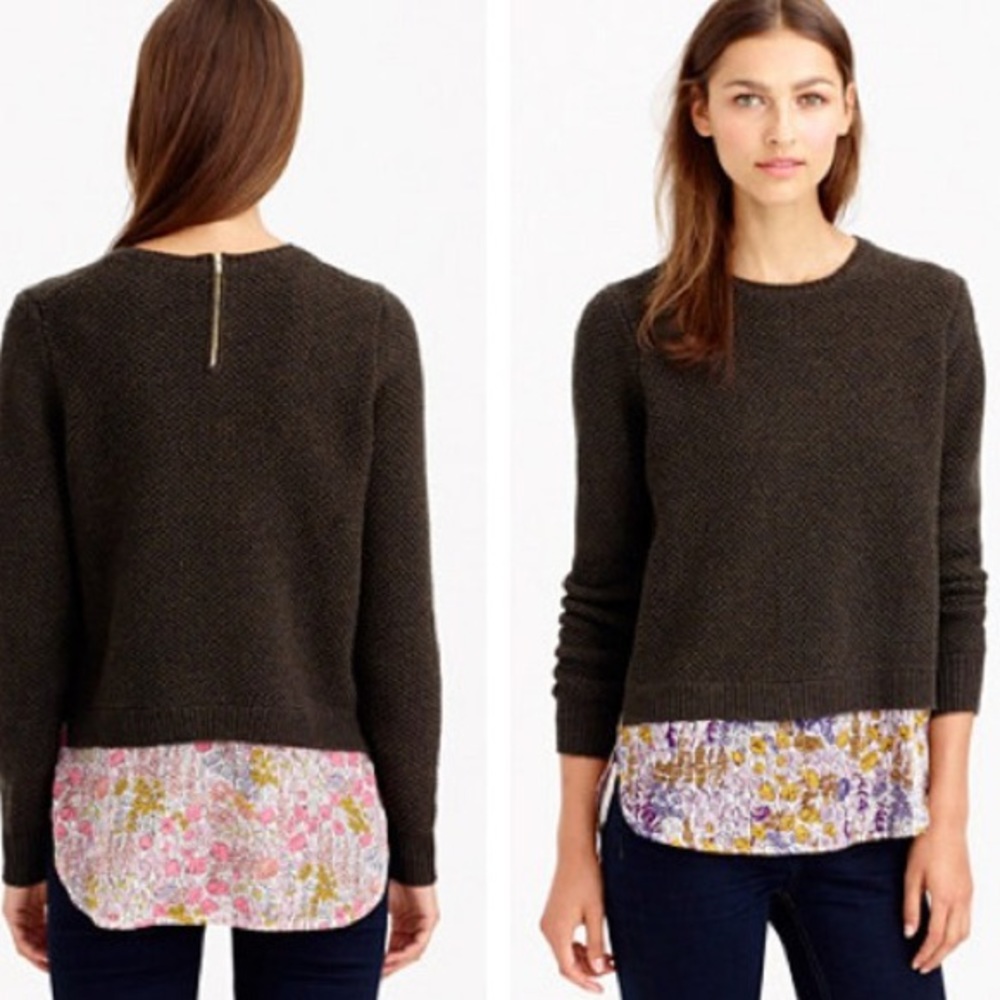 J Crew Merino shirttail Sweater in Liberty…